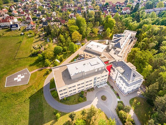 Ansicht von oben Fachkrankenhaus Coswig