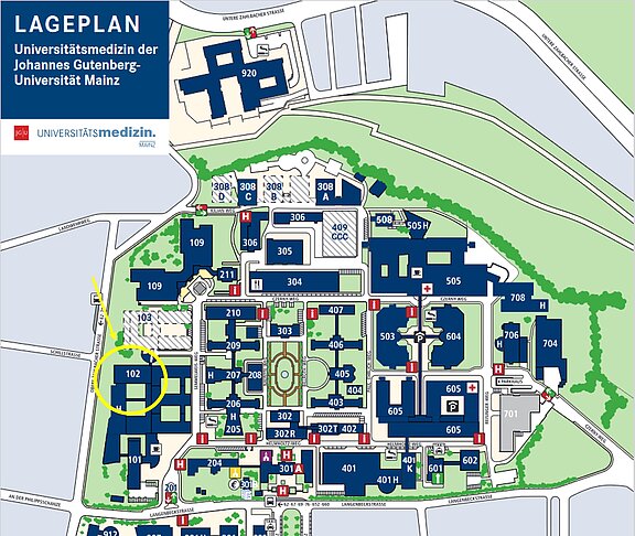 Campusplan Uniklinik Mainz