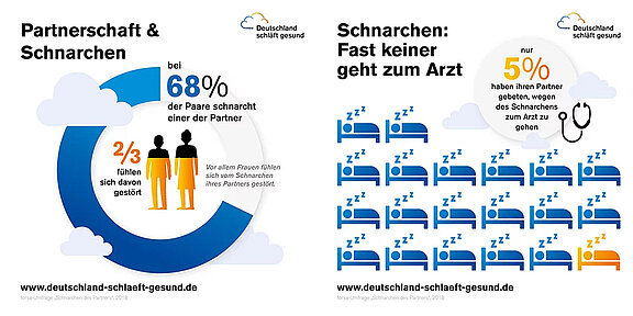 Bildliche Darstellung der Umfrageergebnisse „Schnarchen und Partnerschaft“