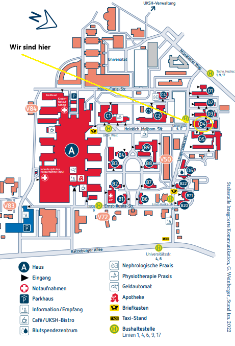 Lageplan Uniklinik Schleswig-Holstein